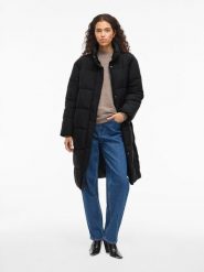 Vila Płaszcz zimowy "Vipuff" w kolorze czarnym rozmiar: 36. Czarne płaszcze damskie Vila, na zimę, bez wzorów, z puchu, bez kaptura. Za 236.05 zł.