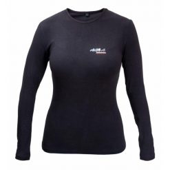 Damska koszulka z długim rękawem Karlslund Flói. Czarne koszulki damskie KARLSLUND, bez wzorów, bez kołnierzyka, bez ramiączek. Za 264.00 zł.