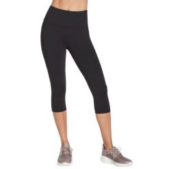 Spodenki sportowe damskie Skechers Go Walk High Waisted Capri Short. Czarne obuwie sportowe damskie Skechers, xs, bez wzorów, z elastanu, na fitness i siłownię. Za 189.99 zł.