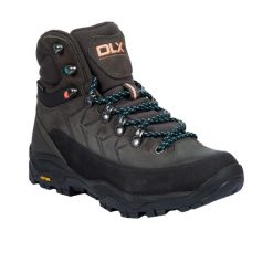 Buty Turystyczne Damskie Taryn Grain Skórzane. Szare obuwie trekkingowe damskie Trespass, z gumy, bez zapięcia. Za 479.99 zł.