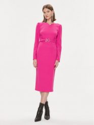 Nissa Sukienka koktajlowa RZ14405 Różowy Slim Fit. Czerwone sukienki damskie Nissa, bez wzorów, z syntetyku, wizytowe, bez ramiączek. Za 849.99 zł.