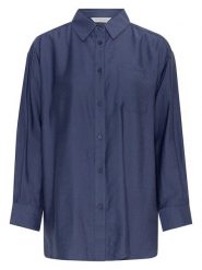 MOSS COPENHAGEN Koszula w kolorze granatowym rozmiar: XS/S. Niebieskie koszule damskie Moss Copenhagen, s, bez wzorów, bez kołnierzyka, bez ramiączek. Za 100.99 zł.