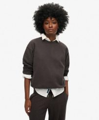 Bluza z luźnym krojem i logo. Czarne bluzy damskie Superdry, bez wzorów, z bawełny, bez kaptura. Za 334.65 zł.