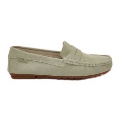 Zamszowe Mokasyny Damskie Big Star RR274945 Zielone. Zielone mokasyny damskie z zamszu, bez obcasa. Za 279.90 zł.