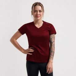 Damska koszulka z krótkim rękawem Rogelli Promo. Brązowe koszulki sportowe damskie Rogelli, xl, bez wzorów, bez ramiączek. Za 66.30 zł.