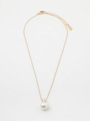 U.S. Polo Assn. Pozłacany naszyjnik z zawieszką - dł. 38 cm rozmiar: onesize. Białe naszyjniki damskie U.S. Polo Assn., z kryształem, pozłacane. Za 82.99 zł.