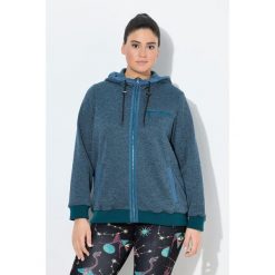 Damskie Bluza rozpinana z dzianiny i polaru wzór graficzny kaptur. Niebieskie bluzy damskie Ulla Popken, plus size, bez wzorów, z dzianiny, bez kaptura. Za 349.99 zł.