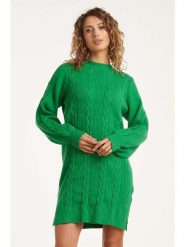 Smashed Lemon Sukienka dzianinowa w kolorze zielonym rozmiar: S. Zielone sukienki damskie Smashed Lemon, bez wzorów, z dzianiny, bez ramiączek. Za 143.99 zł.