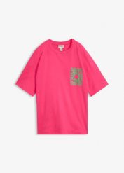 T-shirt oversize z czystej bawełny organicznej. Białe t-shirty damskie bonprix, bez wzorów, z bawełny, bez kołnierzyka. Za 69.99 zł.