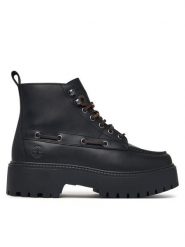 Timberland Trzewiki Stone Street TB0A27YZW021 Czarny. Czarne botki damskie Timberland, ze skóry, street, bez obcasa, na płaskiej podeszwie, bez zapięcia. Za 779.99 zł.