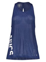 Asics Top sportowy w kolorze granatowym rozmiar: S. Niebieskie koszulki sportowe damskie Asics, s, bez wzorów, z materiału, bez ramiączek, outdoorowe. Za 56.66 zł.