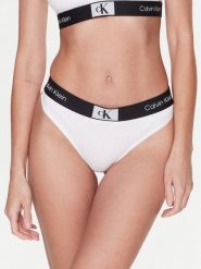 Calvin Klein Underwear Stringi 000QF7221E Biały. Białe stringi Calvin Klein Underwear, bez wzorów, z bawełny. Za 49.99 zł.