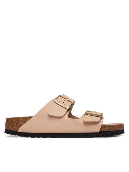 Birkenstock Klapki Arizona 1031525 Beżowy. Brązowe klapki damskie Birkenstock, bez wzorów, ze skóry, bez obcasa, bez zapięcia. Za 364.99 zł.