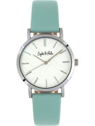 Sophie & Freda Zegarek kwarcowy "Budapest" w kolorze srebrno-zielonym rozmiar: onesize. Zielone, analogowe zegarki damskie Sophie & Freda, metalowe. Za 173.99 zł.
