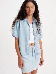 Levi's Koszula dżinsowa w kolorze błękitnym rozmiar: L. Niebieskie koszule damskie Levi's, l, bez wzorów, bez kołnierzyka, bez ramiączek. Za 100.99 zł.