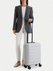 GINO ROSSI Walizka kabinowa CEO-GIN-S-003-05-SILVER2 Srebrny. Szare walizki Gino Rossi, bez wzorów, z tworzywa sztucznego. Za 259.99 zł.