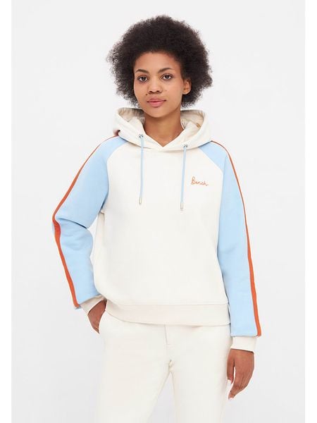Bench Bluza w kolorze biało-błękitnym rozmiar: 44. Białe bluzy damskie Bench, bez wzorów, z kapturem. Za 145.26 zł.