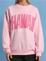 Bluza z napisem - różowy. Czerwone bluzy damskie Sinsay, l, bez wzorów, bez kaptura. Za 39.99 zł.