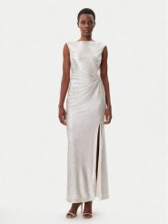 Lauren Ralph Lauren Sukienka wieczorowa Long Grown 253771574 Złoty Regular Fit. Żółte sukienki damskie Lauren Ralph Lauren, bez wzorów, z syntetyku, wizytowe, bez ramiączek. Za 969.99 zł.