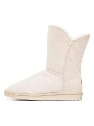 ISLAND BOOT Botki zimowe "Adeline" w kolorze kremowym rozmiar: 37. Brązowe botki damskie Island Boot, na zimę, z materiału, bez obcasa, bez zapięcia. Za 122.38 zł.