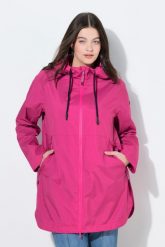 Damskie Lekka kurtka funkcyjna HYPRAR wodoodporna trapezowy krój kaptur. Czerwone kurtki damskie Ulla Popken, plus size, bez wzorów, z materiału, z kapturem. Za 639.99 zł.