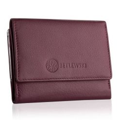 Portfel skórzany BETLEWSKI BPD-SS-14 różowy. Czerwone portfele damskie Betlewski, bez wzorów, ze skóry. Za 129.99 zł.