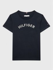 Tommy Hilfiger T-Shirt Arched KS0KS00401 D Granatowy Regular Fit. Niebieskie t-shirty i koszulki chłopięce Tommy Hilfiger, bez wzorów, z bawełny, bez kołnierzyka, bez ramiączek. Za 159.99 zł.