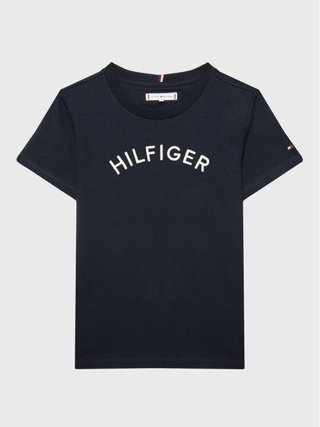 Tommy Hilfiger T-Shirt Arched KS0KS00401 D Granatowy Regular Fit. Niebieskie t-shirty i koszulki chłopięce Tommy Hilfiger, bez wzorów, z bawełny, bez kołnierzyka, bez ramiączek. Za 129.99 zł.