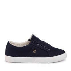 Tenisówki LAUREN RALPH LAUREN. Niebieskie trampki damskie Lauren Ralph Lauren, bez wzorów, bez zapięcia. Za 269.99 zł.