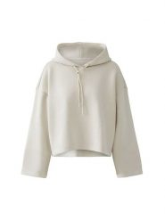 Oui Bluza w kolorze kremowym rozmiar: 42. Brązowe bluzy damskie Oui, bez wzorów, z kapturem. Za 239.86 zł.