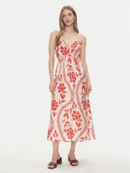 ONLY Sukienka letnia Catja 15347529 Czerwony Regular Fit. Czerwone sukienki damskie Only, bez wzorów, bez ramiączek. Za 209.99 zł.