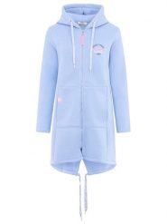 Zwillingsherz Bluza "Be happy & shine" w kolorze błękitnym rozmiar: L/XL. Niebieskie bluzy damskie Zwillingsherz, l, bez wzorów, bez kaptura. Za 264.15 zł.