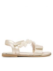 Mayoral Sandały 45734.15 Złoty. Żółte sandały dziewczęce Mayoral, ze skóry, bez obcasa, bez zapięcia. Za 249.99 zł.