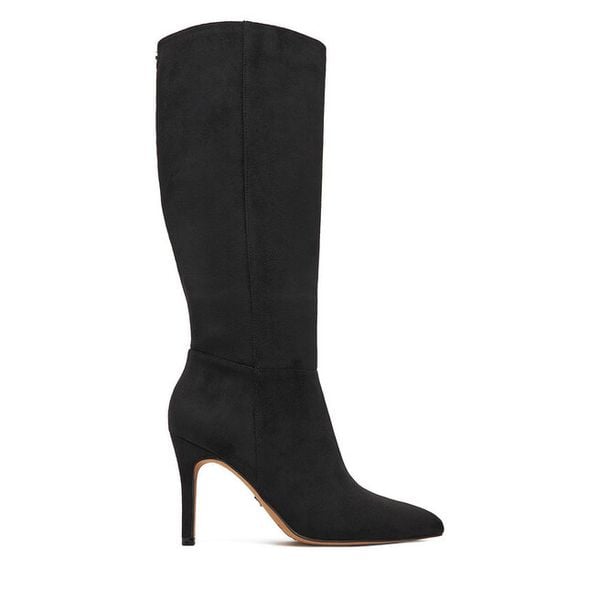 Kozaki Nine West. Czarne kozaki damskie Nine West, bez obcasa, na szpilce, bez zapięcia. Za 329.99 zł.