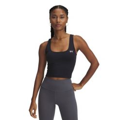 Koszulka treningowa damska Under Armour Motion Tank. Białe bluzki damskie Under Armour, s, bez wzorów, bez kołnierzyka, bez ramiączek. Za 89.99 zł.