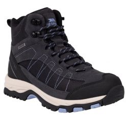Buty Damskie Scree Suede Mid Cut. Czarne obuwie trekkingowe damskie Trespass, z gumy, bez zapięcia. Za 359.99 zł.