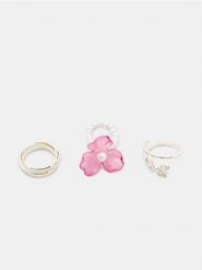 Pierścionki z motywem kwiatowym 3 pack - wielobarwny. Pierścionki damskie Sinsay. Za 12.99 zł.
