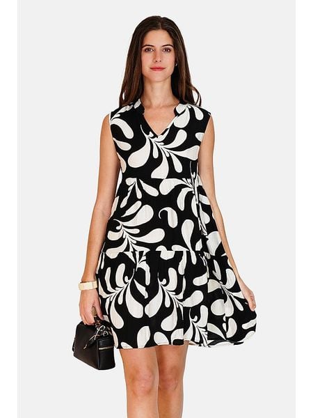 Le Jardin du Lin Sukienka w kolorze czarno-kremowym rozmiar: 40. Czarne sukienki damskie Le jardin du lin, bez wzorów, klasyczne, bez ramiączek. Za 118.84 zł.