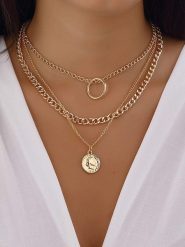 Nakkash Pozłacany naszyjnik z elementem ozdobnym rozmiar: onesize. Żółte naszyjniki damskie Nakkash, metalowe. Za 56.66 zł.