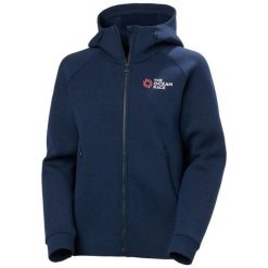 Damska bluza z kapturem full zip Helly Hansen The Ocean Race. Niebieskie bluzy damskie Helly Hansen, xs, bez wzorów, z elastanu, z kapturem. Za 578.00 zł.