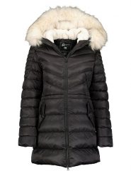 Geographical Norway Płaszcz zimowy "Destinee" w kolorze czarnym rozmiar: S. Czarne płaszcze damskie Geographical Norway, na zimę, s, bez wzorów, z puchu, bez kaptura. Za 223.99 zł.