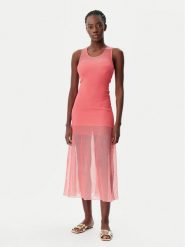 PINKO Sukienka dzianinowa 104802 A2GJ Koralowy Regular Fit. Pomarańczowe sukienki damskie Pinko, bez wzorów, z dzianiny, bez ramiączek. Za 819.99 zł.