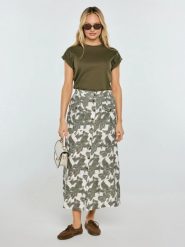 Spódnica damska lniana midi w roślinny wzór Roliana 000. Spódnice damskie Big Star, na co dzień, l, bez wzorów, z tkaniny, eleganckie, midi. Za 229.99 zł.