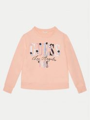 Guess Bluza J5RQ05 KAD74 Różowy Regular Fit. Czerwone bluzy dziewczęce Guess, z aplikacjami, z bawełny, bez ramiączek, bez kaptura. Za 119.99 zł.