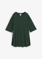 Długa koszulka oversize z czystej bawełny organicznej. Czarne bluzki damskie bonprix, bez wzorów, z bawełny, bez kołnierzyka, bez ramiączek. Za 67.99 zł.
