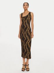 Versace Jeans Couture Sukienka codzienna 77HAO978 Czarny Slim Fit. Czarne sukienki damskie Versace Jeans Couture, bez wzorów, z bawełny, bez ramiączek. Za 759.99 zł.