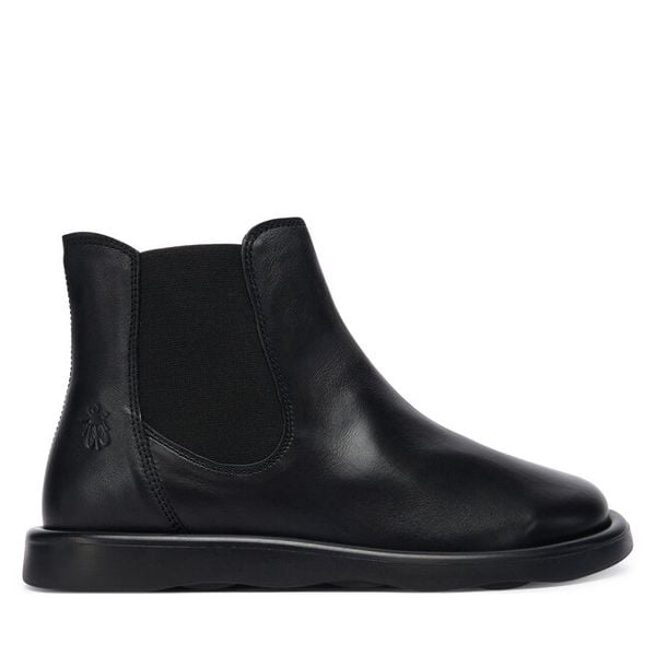 Sztyblety Fly London. Czarne botki damskie Fly London, bez obcasa, na płaskiej podeszwie, bez zapięcia. Za 359.99 zł.
