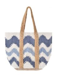 BLE Shopper bag w kolorze biało-niebieskim - 40 x 31 cm rozmiar: onesize. Białe shopper bag BLE, bez wzorów, z materiału, na ramię, bez dodatków. Za 77.95 zł.