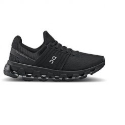 Buty do biegania damskie On Cloudswift 3. Czarne obuwie sportowe damskie On, z materiału, bez zapięcia, do biegania. Za 619.99 zł.
