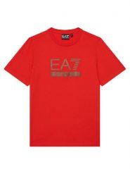 EA7 Emporio Armani T-Shirt 7B000350 AF10375 U5005 Czerwony Regular Fit. Czerwone t-shirty i koszulki chłopięce EA7 Emporio Armani, bez wzorów, z bawełny, bez kołnierzyka, bez ramiączek. Za 189.99 zł.